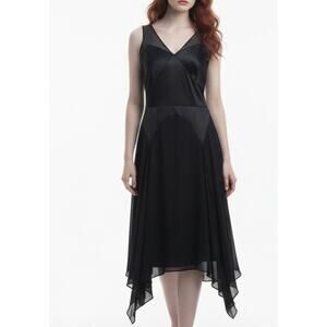 Vtg YVES COSSETTE Depeche Mode Dress 90s Silk Chiffon Whimsigoth Fairy Goth 6